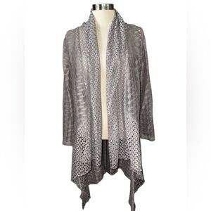 Kamana cardigan lacy longer in back w/jagged look long sleeves size medium NWT